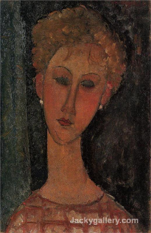 A Blond Wearing Earrings by Amedeo Modigliani paintings reproduction